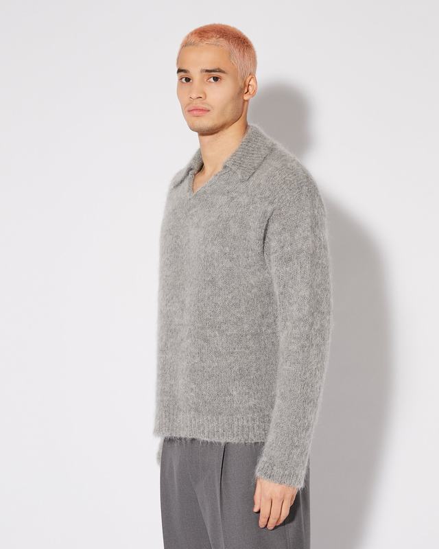 Philippe Model Maglione Polo Roger da Uomo Grigio chiaro in Lana Mohair Enormi sconti