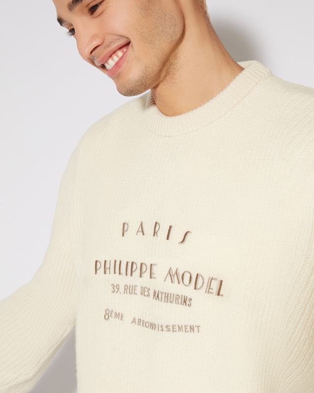 Philippe Model Felpa Rafael da Uomo Bianca in Jersey Nuovo