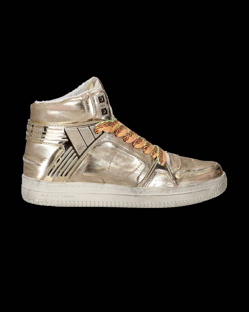 Philippe Model Sneakers Alte La Grande da Uomo Platinium in Pelle Metal Spedizione Gratuita