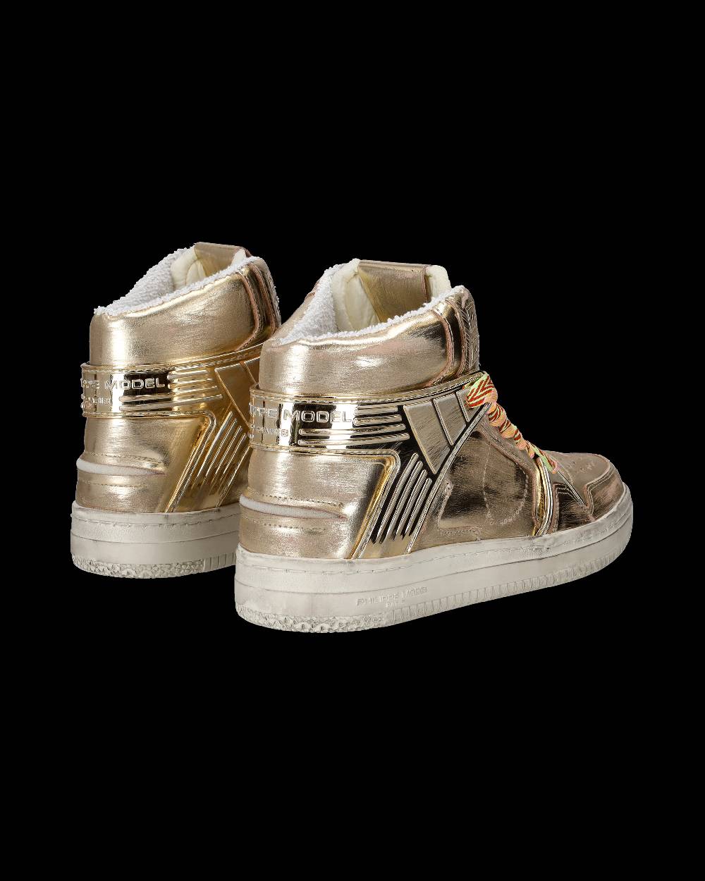 Philippe Model Sneakers Alte La Grande da Uomo Platinium in Pelle Metal Spedizione Gratuita