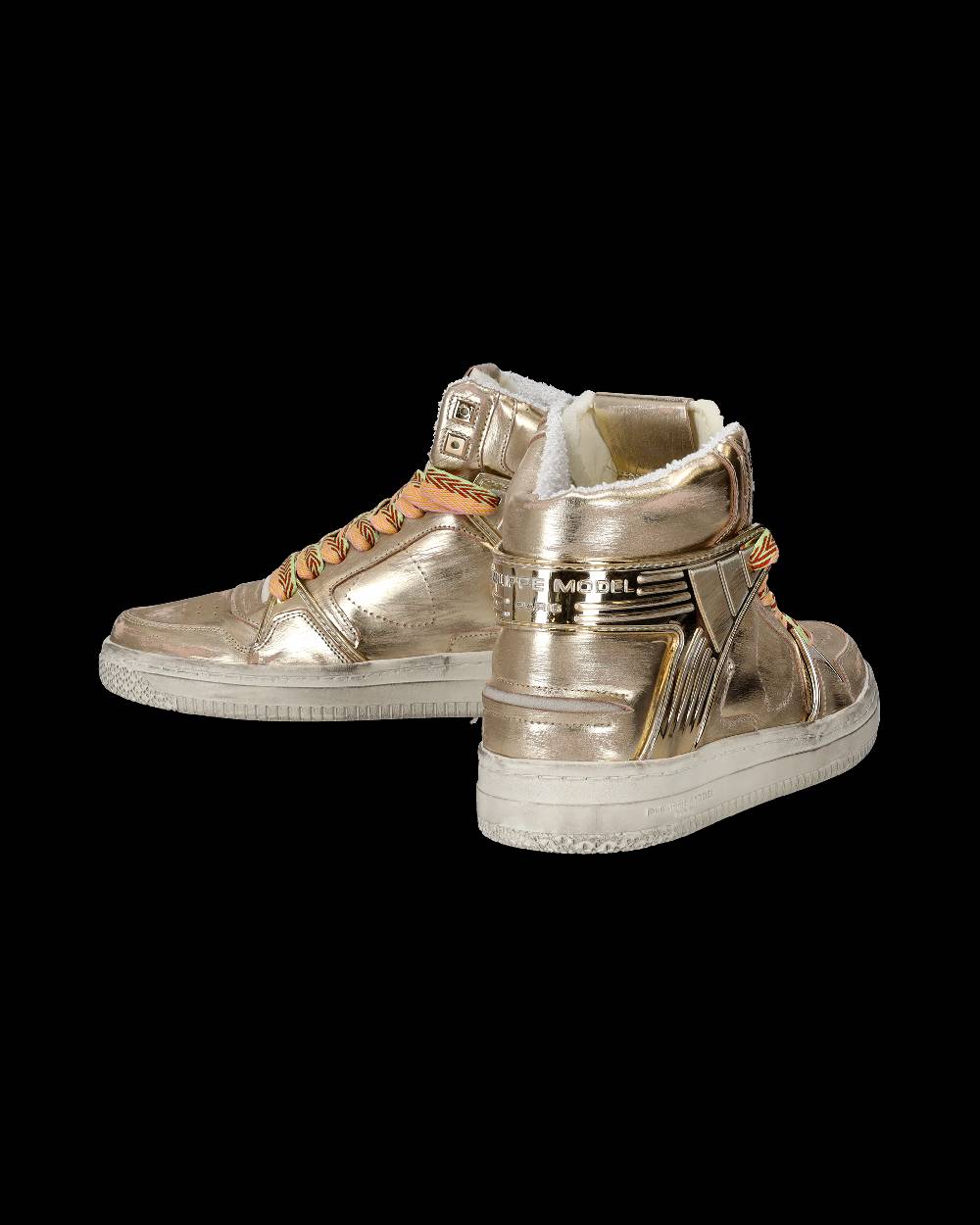 Philippe Model Sneakers Alte La Grande da Uomo Platinium in Pelle Metal Spedizione Gratuita