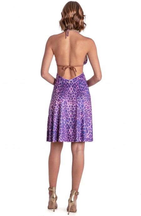Pin Up Stars ABITO CUT-OUT DAINETTO STAMPA GIRAFFA Presa