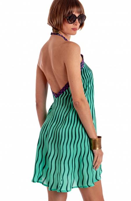 Pin Up Stars ABITO CORTO CON ALLACCIATURA COLLO STAMPA TIGER SUN Hotsell