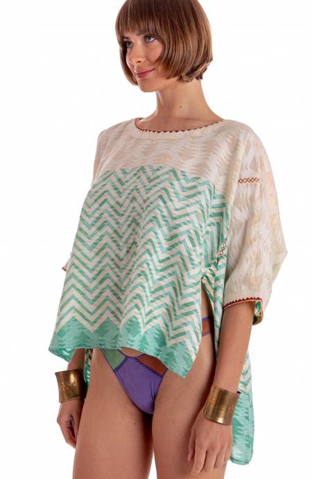 Pin Up Stars BLUSA CON CINTURA STAMPA BEAUTIFUL TREE Saldi Di Fabbrica