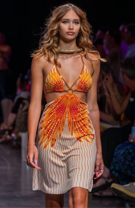 Pin Up Stars ABITO CUT-OUT STAMPA WINGS Nuova