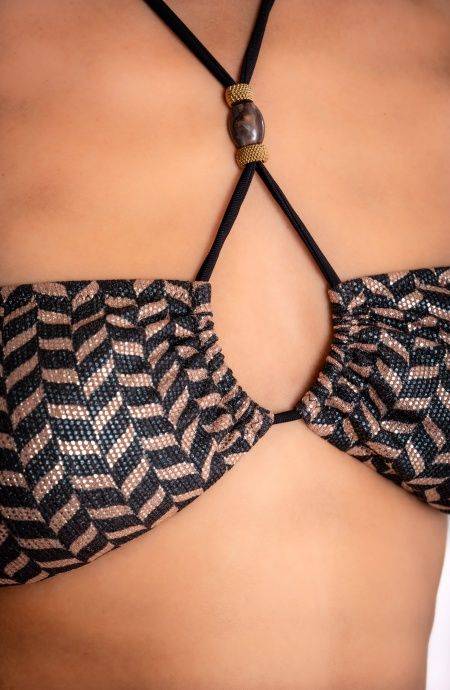 Pin Up Stars BIKINI FASCIA IMBOTTITA LAMÈ CON ACCESSORI E BORCHIE STAMPA SPIGHETTA 2025