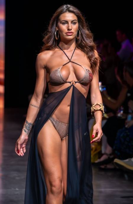 Pin Up Stars BIKINI TRIANGOLO IMBOTTITO LAMÈ CON ACCESSORIO STAMPA TIGER SUN Soddisfazione Garantita
