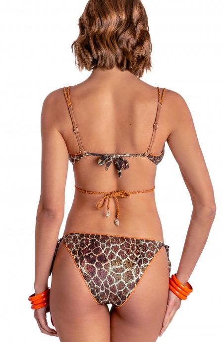 Pin Up Stars BIKINI BRASSIERE IMBOTTITA DAINETTO CON LACCI INTRECCIATI STAMPA GIRAFFA Negozi Online