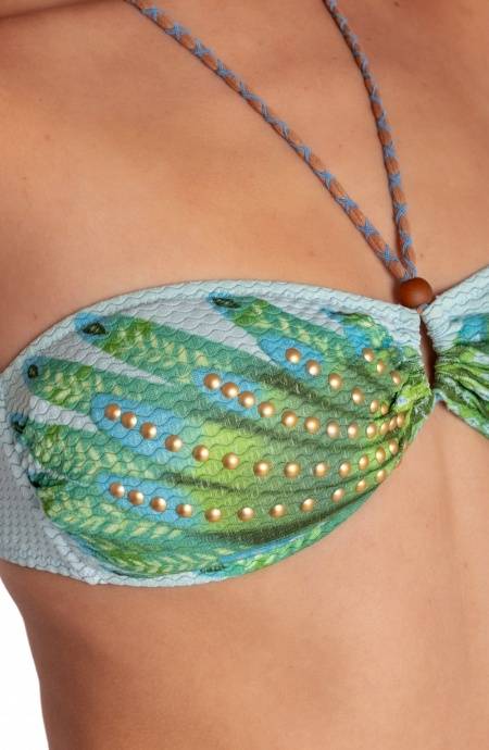Pin Up Stars BIKINI FASCIA IMBOTTITA CON BORCHIE STAMPA WINGS Offerte