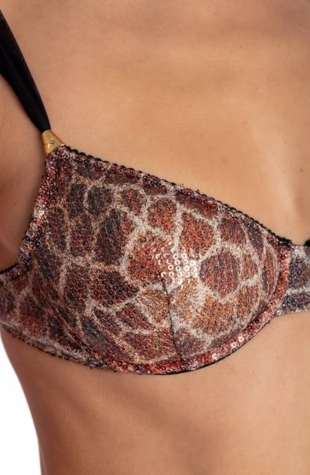 Pin Up Stars BIKINI BALCONCINO FERRETTO STAMPA PAILLETTES GIRAFFA Vendita Calda