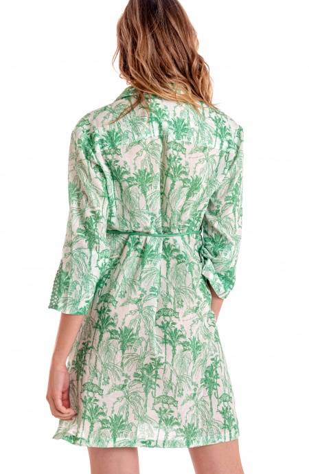 Pin Up Stars ABITO CHEMISIER CON CINTURA STAMPA KENZIA Saldi