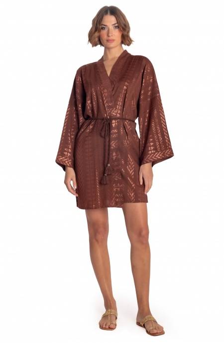 Pin Up Stars KIMONO CORTO LUREX CON CINTURA Nuovo