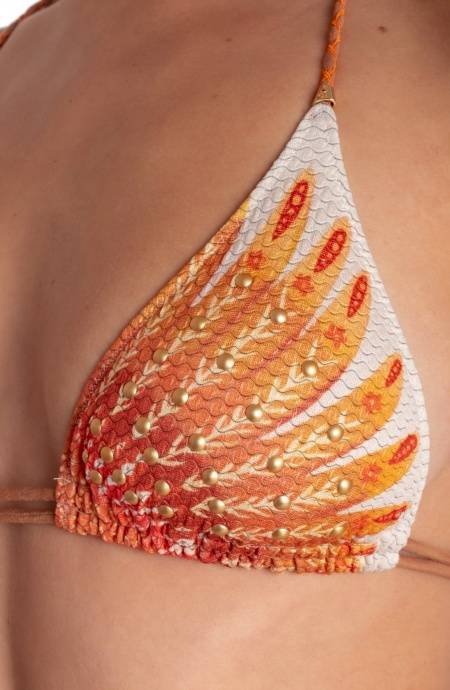 Pin Up Stars BIKINI TRIANGOLO IMBOTTITO CON BORCHIE STAMPA WINGS Promozione Limitata