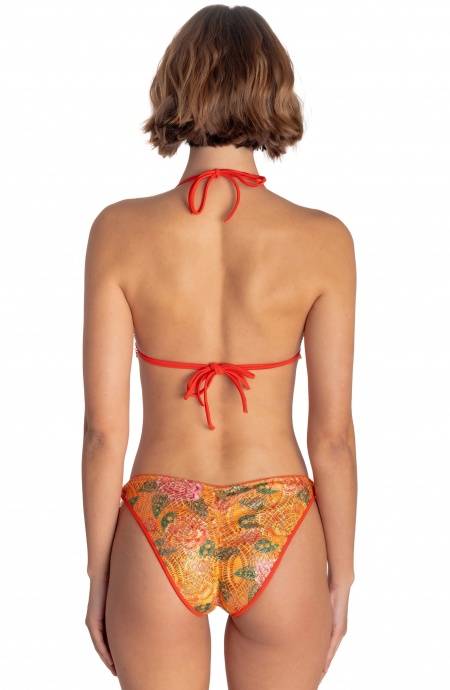 Pin Up Stars BIKINI TRIANGOLO IMBOTTITO PIZZO MACRAMÈ STAMPA FLOWER BIRD Shopping Online