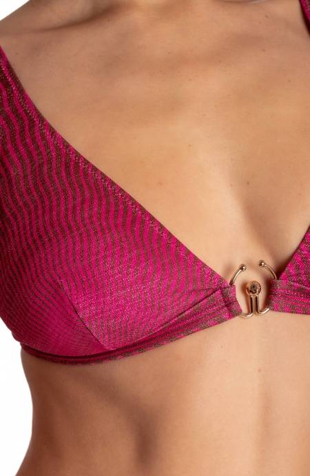 Pin Up Stars BIKINI BRASSIERE LUREX CON ACCESSORIO STAMPA TIGER SUN Presa
