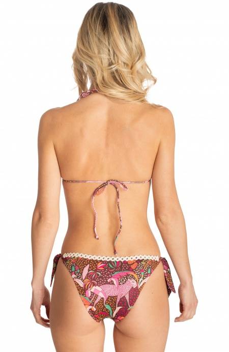 Pin Up Stars BIKINI FASCIA IMBOTTITA CON PASSAMANERIA STAMPA TROPICAL Spedizione Gratuita