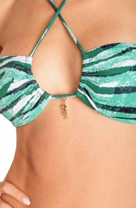 Pin Up Stars BIKINI FASCIA IMBOTTITA CON CIONDOLO STAMPA ZEBRA Qualità Garantita