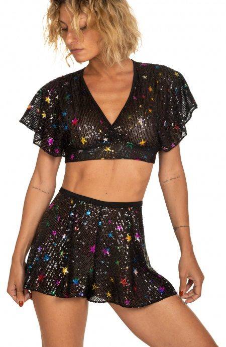 Pin Up Stars Crop Top Incrociato Stella Capricciosa Saldi Di Fabbrica