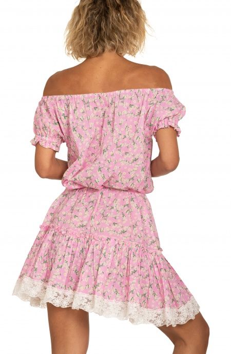Pin Up Stars Abito Maniche A Palloncino Flower Print 2025