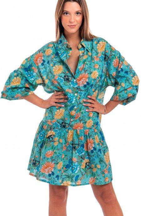 Pin Up Stars Abitino In Cotone Collo Camicia Stampa Monkey Promozione Limitata