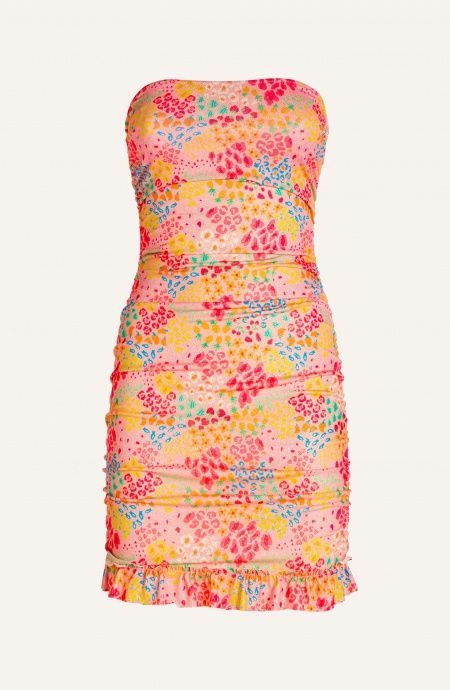 Pin Up Stars Tubino Off-Shoulders Arricciato Lurex Stampa Tutti Frutti Shopping Online