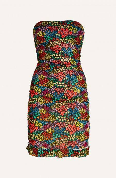 Pin Up Stars Tubino Off-Shoulders Arricciato Lurex Stampa Tutti Frutti Shopping Online