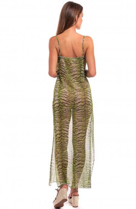 Pin Up Stars Abito Sottoveste Crepon Lamè Stampa Tigre Outlet