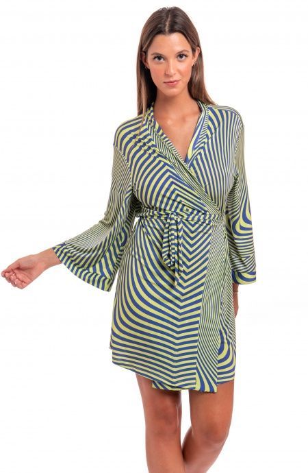 Pin Up Stars Vestito Aperto Jersey Stampa Optical Saldi