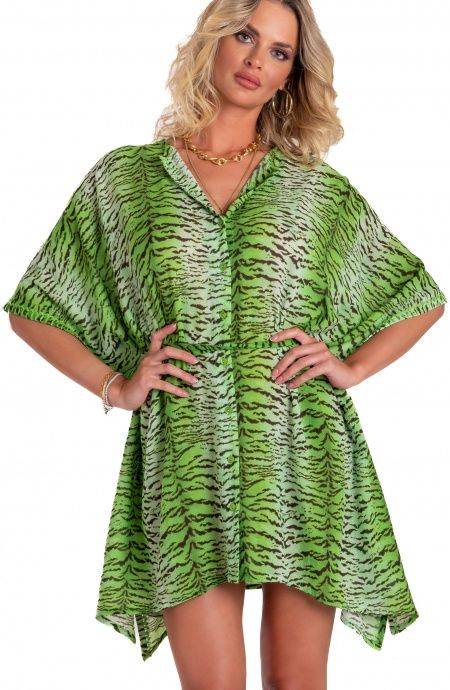 Pin Up Stars Poncho Mussola Di Viscosa Stampa Tigre Vendita Calda