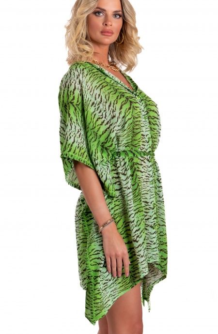 Pin Up Stars Poncho Mussola Di Viscosa Stampa Tigre Vendita Calda