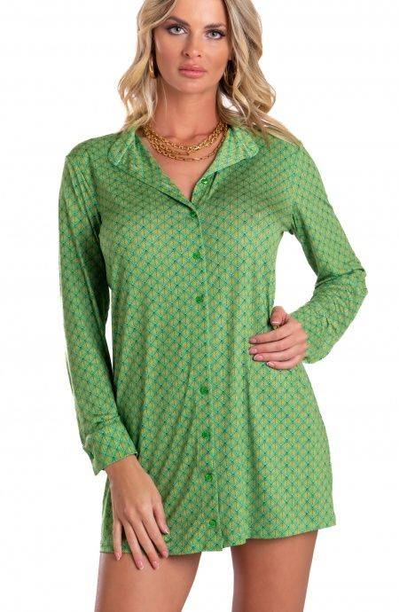 Pin Up Stars Chemisier in Jersey Stampa Squame Saldi Di Fabbrica