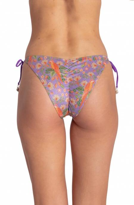 Pin Up Stars SLIP BIKINI BRASILIANA CON CONCHIGLIE STAMPA FLOWER BIRD Vendita