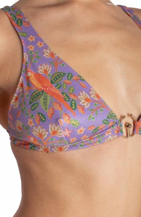 Pin Up Stars TOP BIKINI BRASSIERE CON ACCESSORIO STAMPA FLOWER BIRD Pezzi Unici