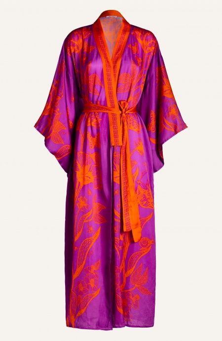 Pin Up Stars Kimono Viscosa Satin Principe Azzurro Moda