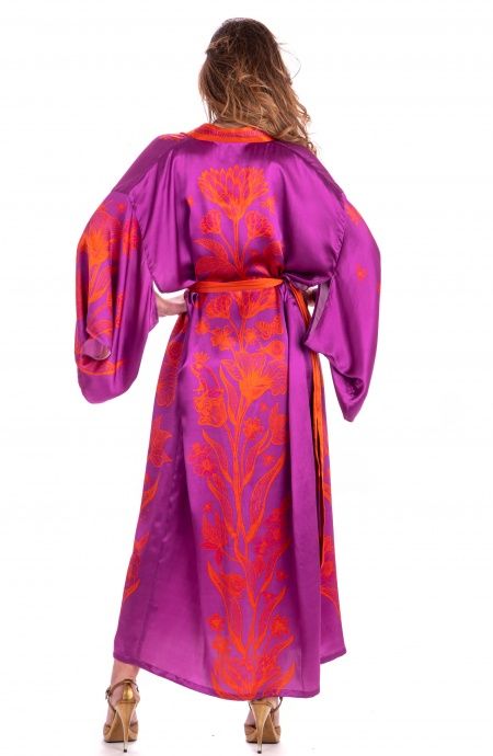 Pin Up Stars Kimono Viscosa Satin Principe Azzurro Moda