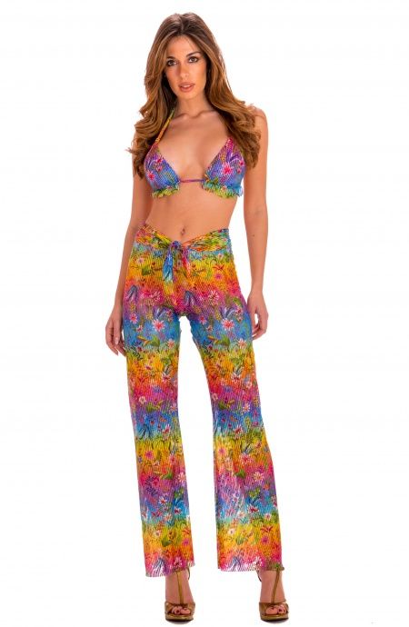 Pin Up Stars Pantalone Flower Rainbow Qualità Garantita