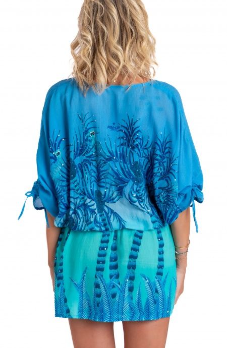 Pin Up Stars Tunichetta Mussola di Viscosa Palm Paradise Sconto