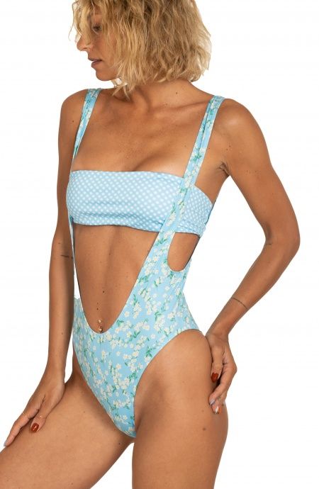 Pin Up Stars Costume Intero Con Fascia Stampa Provenzale Soddisfazione Garantita