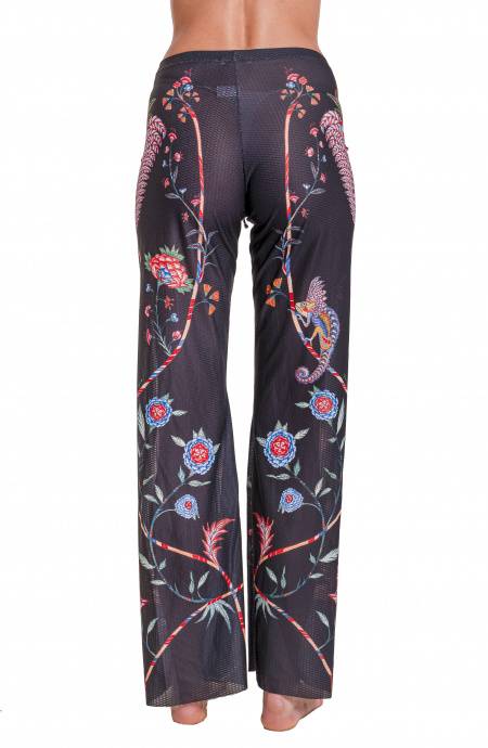 Pin Up Stars Pantalone Rete Stampa Camaleonte Nuovo