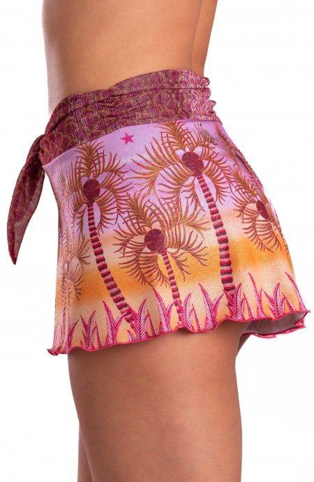 Pin Up Stars Short Piquet Lurex Con Fascione Crepon Lamè Palm Paradise Affare Del Giorno