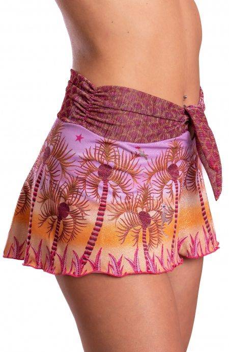 Pin Up Stars Short Piquet Lurex Con Fascione Crepon Lamè Palm Paradise Affare Del Giorno
