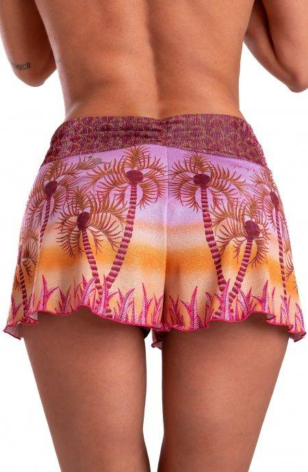 Pin Up Stars Short Piquet Lurex Con Fascione Crepon Lamè Palm Paradise Affare Del Giorno