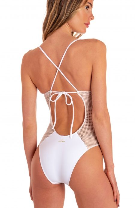 Pin Up Stars Costume Intero Ricamo Lance Tinta Unita Rete Vendita Economica