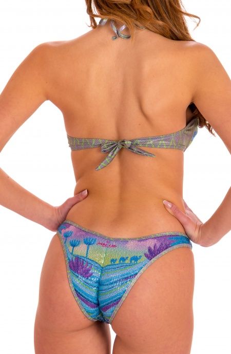 Pin Up Stars Bikini Fascia Slip Sgambato Stampa Dune Paillettes I Più Venduti
