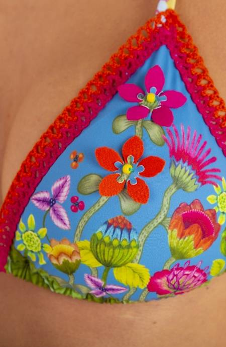 Pin Up Stars Bikini Triangolo Imbottito Slip Fiocchi Jungla Attitude Vendita Economica