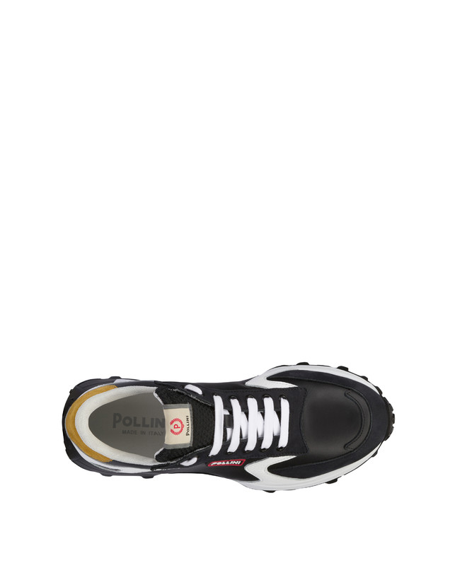 ﻿Pollini Sneakers Con Suola Chunky Bold Running Nero/nero/bianco/nero/senape Affare Del Giorno