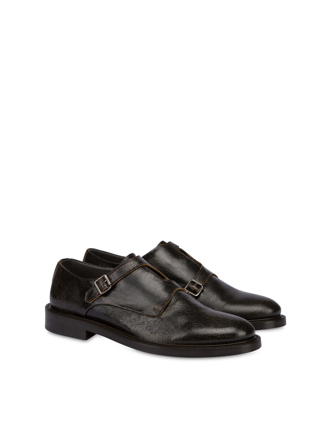 Pollini Monk Strap In Capra 1920 T.moro In Vendita