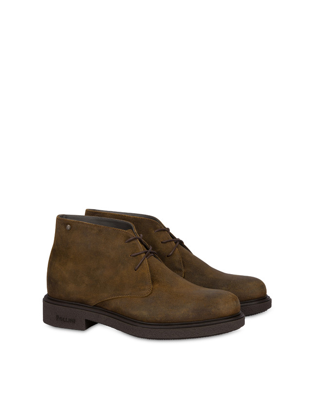 Pollini Desert Boot In Crosta Cerata Gentlemen's Club Fango Negozio
