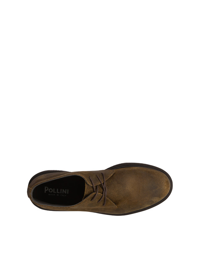 Pollini Desert Boot In Crosta Cerata Gentlemen's Club Fango Negozio