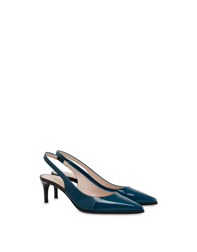 Pollini Slingback In Vernice Attitude Pavone/nero Nuovo